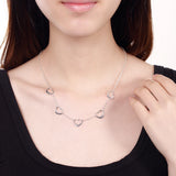 925 Sterling Silver LOVE 5 Hearts Jewelry Set for Women