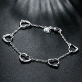 925 Sterling Silver LOVE 5 Hearts Jewelry Set for Women