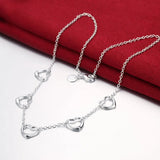 925 Sterling Silver LOVE 5 Hearts Jewelry Set for Women