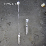 925 Silver Long & Short Tassel Dangle Earrings Asymmetrical Drop Earrings