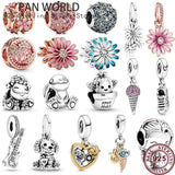 925 Silver Lucky Hand Daisy Beads Bracelet Charm Jewelry