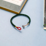 925 Silver Red Ruyi Bracelet Wax String Amulet Gift