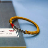 925 Silver Red Ruyi Bracelet Wax String Amulet Gift