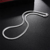 925 Silver Snake Chain Necklace Unisex Flat Design