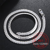 925 Silver Flat Snake Chain Necklace Unisex