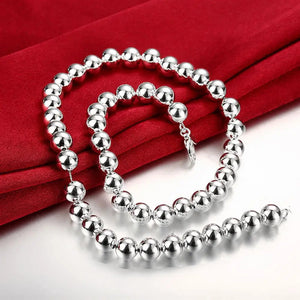 925 Sterling Silver Beads Necklace 20 Inches