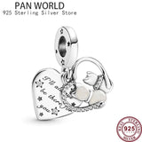925 Silver Feather Shopping Bag Charm Bracelet Jewelry