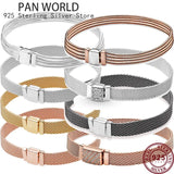 925 Silver Tri-color Reflective Logo Watch Bracelet for Women