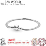 925 Silver Snake Bone Women's Pan Bracelet