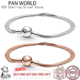 925 Silver Snake Bone Women's Pan Bracelet