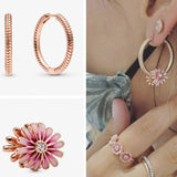 925 Silver Charm Hoop Earrings For Women DIY Fine Jewelry