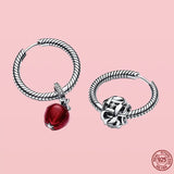 925 Silver Charm Hoop Earrings For Women DIY Fine Jewelry
