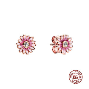 925 Sterling Silver Rose Hoop Earrings for Women