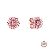 925 Sterling Silver Rose Hoop Earrings for Women