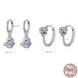 925 Sterling Silver Rose Hoop Earrings for Women