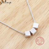 925 Silver Square Choker Necklace Women Wedding Jewelry Geometric Pendant