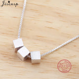 925 Silver Square Choker Necklace Women Wedding Jewelry Geometric Pendant