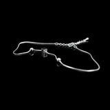 925 Silver Square Pendant Anklet Bracelet Women&Girl Jewelry