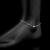 925 Silver Square Pendant Anklet Bracelet Women&Girl Jewelry