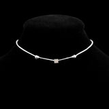 925 Silver Square Pendant Anklet Bracelet Women&Girl Jewelry