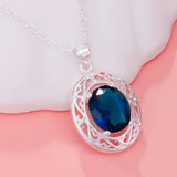 925 Sterling Silver Crystal Pendant Necklace and Ring Set