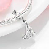 925 Sterling Silver Heart Charm Pendant Beads Couple Fit Bracelet Jewelry