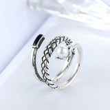 925 Sterling Thai Silver Triple Layer Pearl Ring European American Fine Jewelry
