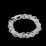 Sterling Silver Bracelet Creativity Circle Chain Women Wedding Jewelry