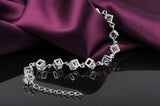 925 Sterling Silver Crystal Chain Bracelet for Women