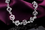 925 Sterling Silver Crystal Chain Bracelet for Women