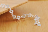 925 Sterling Silver Crystal Chain Bracelet for Women