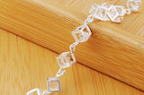 925 Sterling Silver Crystal Chain Bracelet for Women