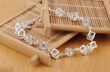925 Sterling Silver Crystal Chain Bracelet for Women