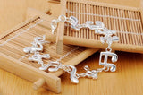 925 Silver Music Note Chain Bracelet for Women