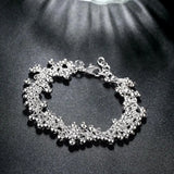 925 Sterling Silver Charms Grape Bead Bracelets for Women