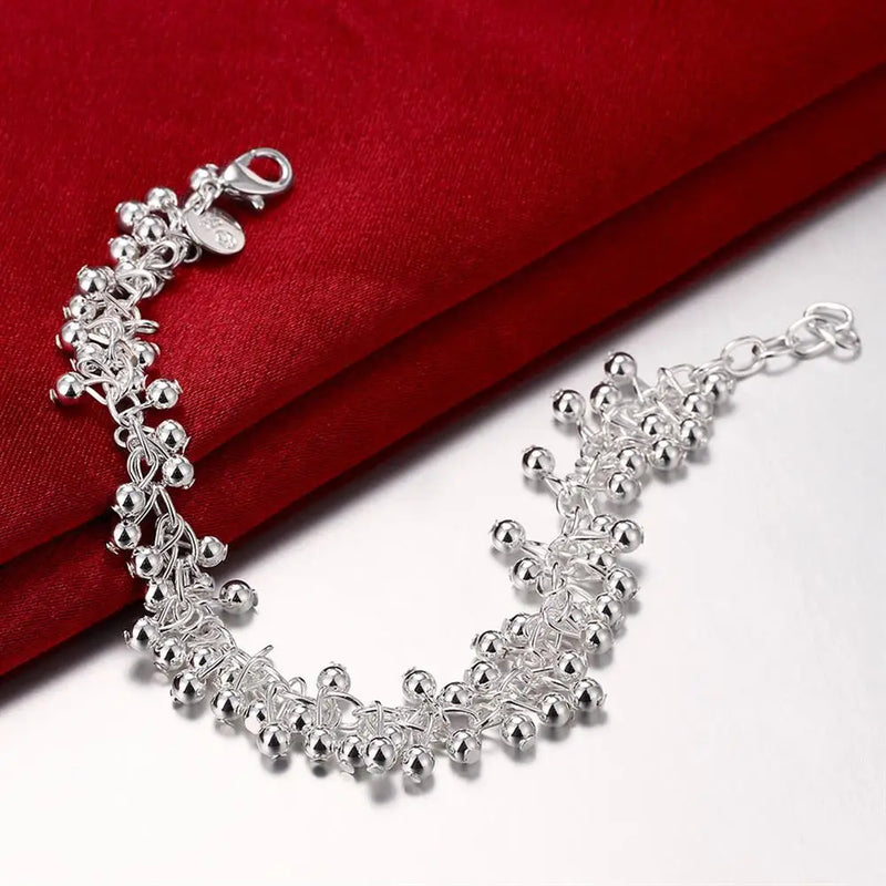 925 Sterling Silver Charms Grape Bead Bracelets for Women
