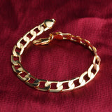 925 Silver 8MM Chain Bracelet 18K Plated Women Men Jewelry