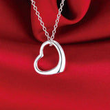 925 Silver Heart Bracelet & Necklace Set for Women