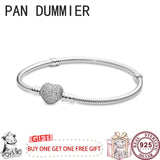 925 Silver Eternal Love Heart Snake Bone Logo Bracelet