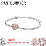 925 Silver Eternal Love Heart Snake Bone Logo Bracelet