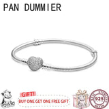 925 Silver Eternal Love Heart Snake Bone Logo Bracelet