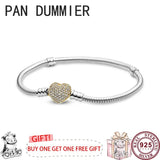 925 Silver Eternal Love Heart Snake Bone Logo Bracelet