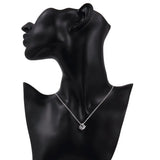 925 Silver Crystal Pendant Necklace Earrings Set
