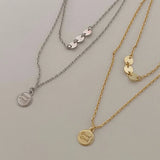 925 Silver Double Necklace with Diamond for Women