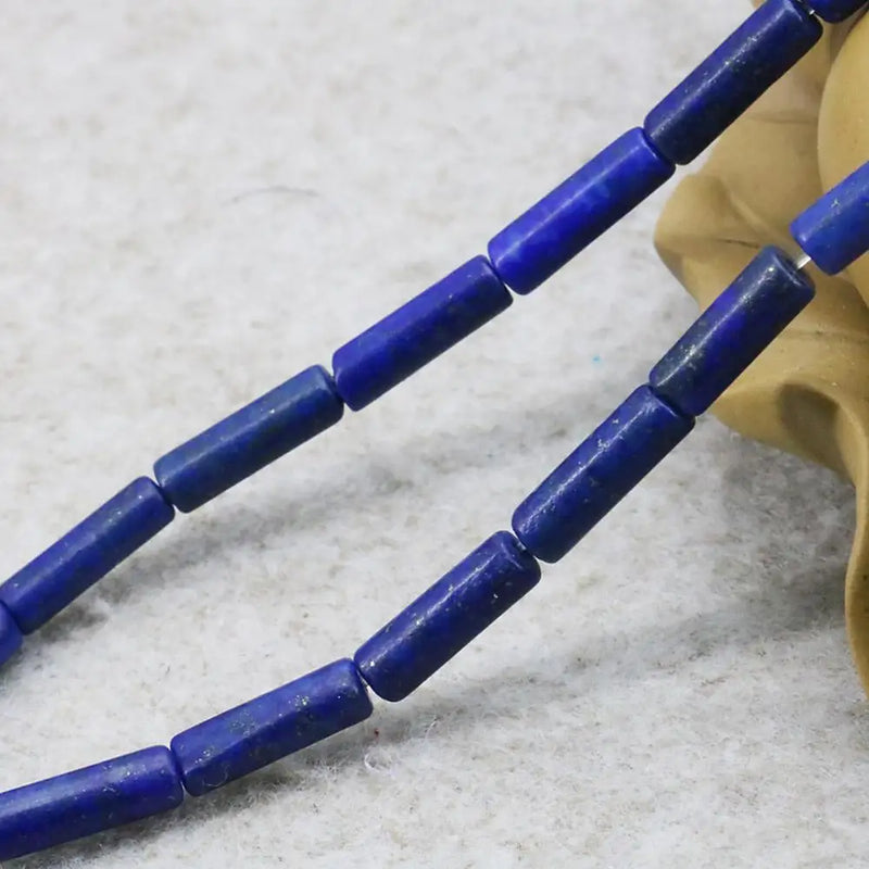 Lapis Lazuli Stone Beads 4x13mm Round Tube 15inch