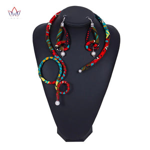 African Wedding Jewelry Set Pendant Necklace Earrings