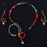 African Wedding Jewelry Set Pendant Necklace Earrings