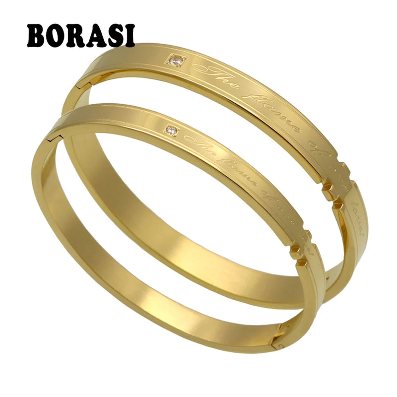 Stainless Steel Allergy Love Couple Bracelet for Women and Men