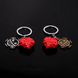 Anime One Piece Keychain Straw Hat Luffy Ace Devil Fruit Metal Trinket Toys