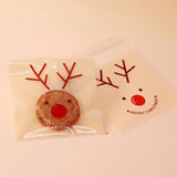 100pcs Hot Christmas Style Cookies Bags 10x10+3cm Plastic Bags